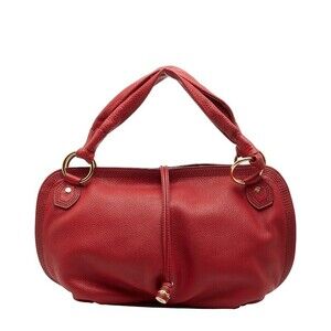 Celine Hobo Shoulder bag red leather